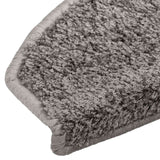 vidaXL Stair Mats 15 pcs 56x17x3 cm Grey Semi-circular