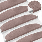 vidaXL Zelfklevende trapmatten 15 pcs Beige 80 x 24,5 x 3,5 cm