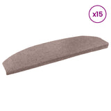 vidaXL Zelfklevende trapmatten 15 pcs Beige 80 x 24,5 x 3,5 cm