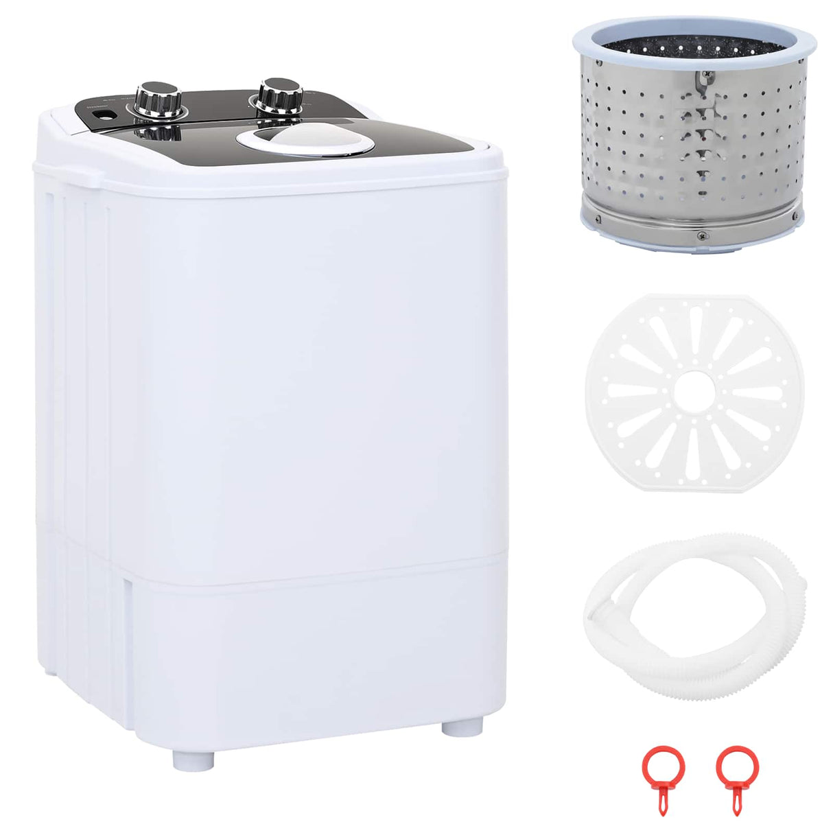 vidaXL Mini wasmachine met één tub 4,6 kg Blauw en Wit