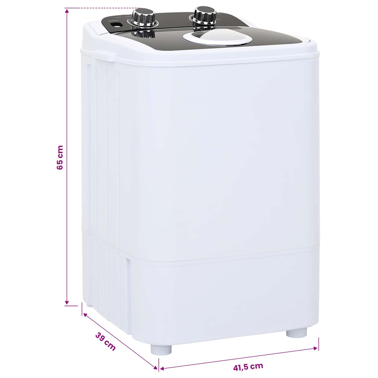 vidaXL Mini wasmachine met één tub 4,6 kg Blauw en Wit