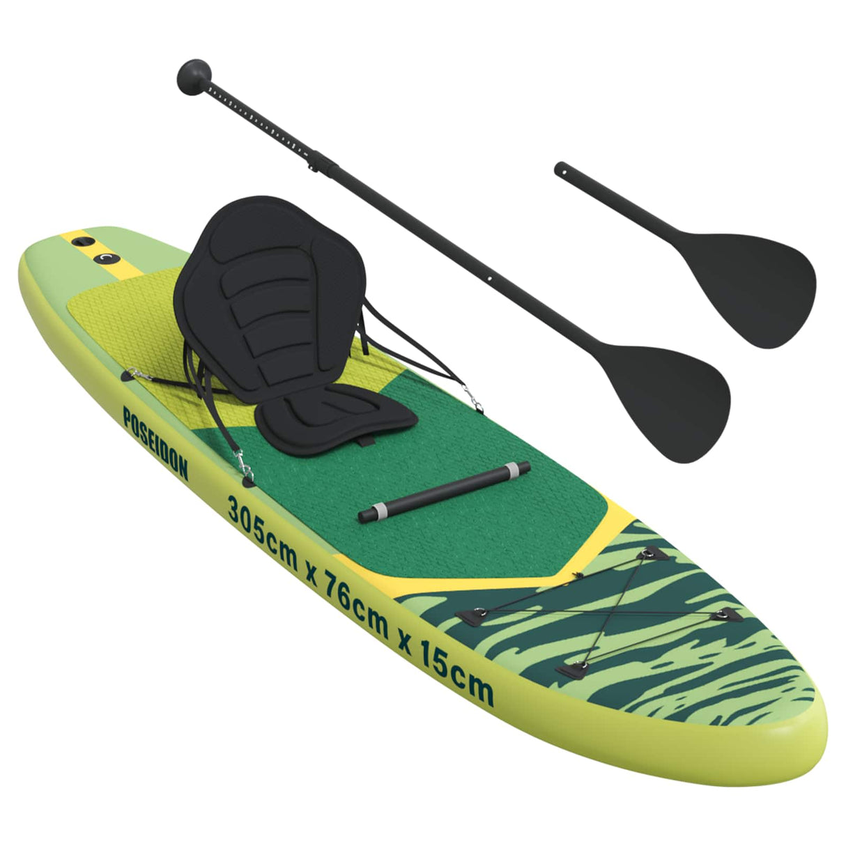 vidaXL SUP Board with Seat 2-in-1 POSEIDON 305 x 76 x 15 cm Green for
