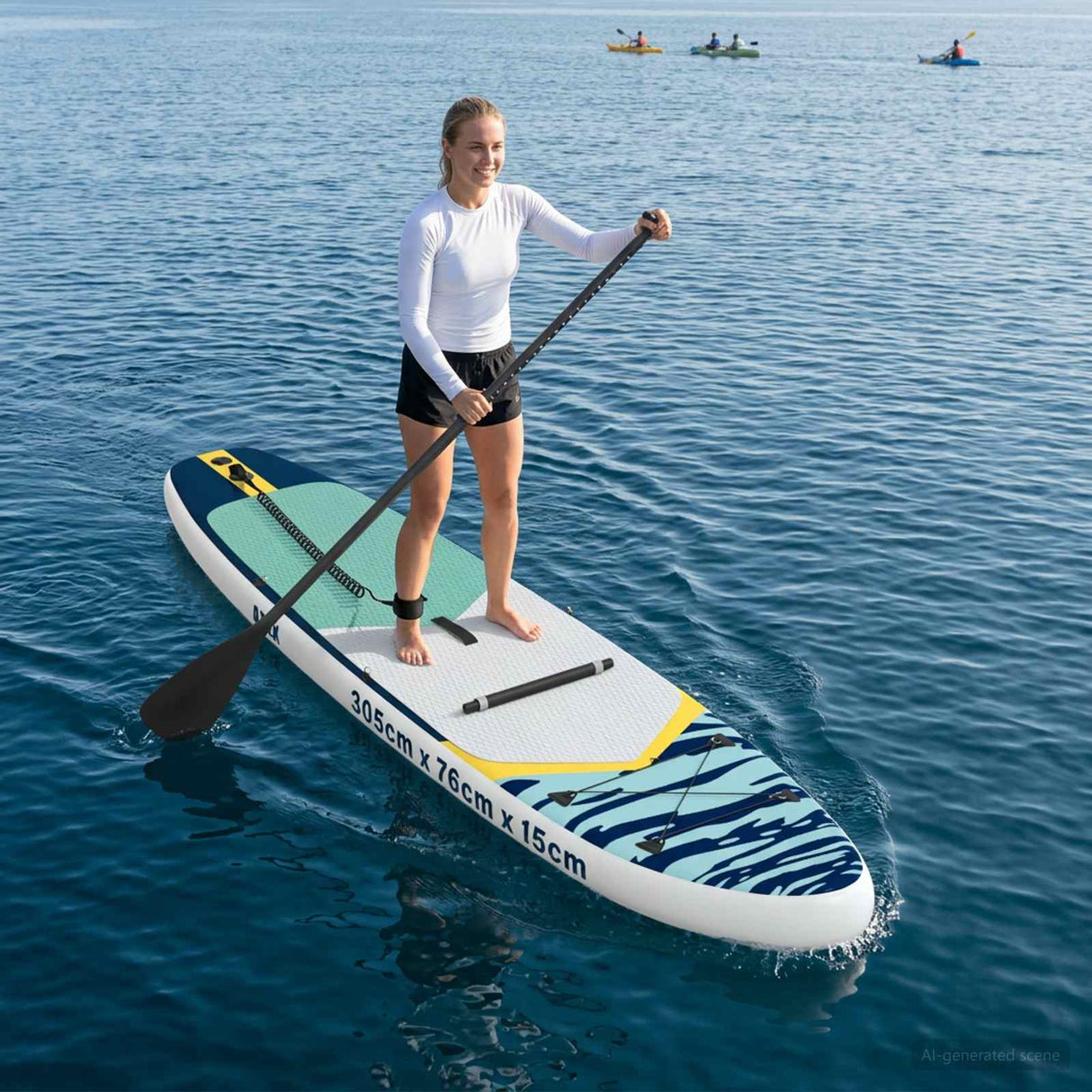vidaXL SUP Board with Seat 2-in-1 POSEIDON 305 x 76 x 15 cm Green for