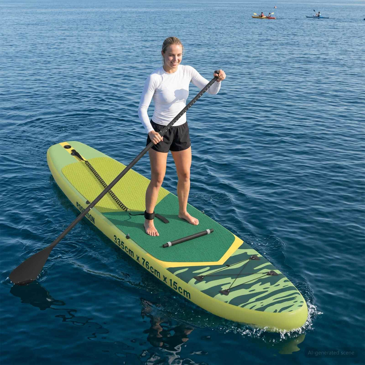 vidaXL SUP Board with Seat 2-in-1 POSEIDON 305 x 76 x 15 cm Green for