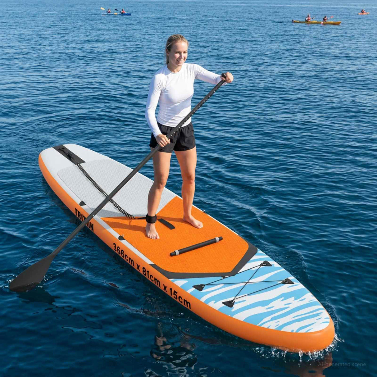 vidaXL SUP Board with Seat 2-in-1 POSEIDON 305 x 76 x 15 cm Green for