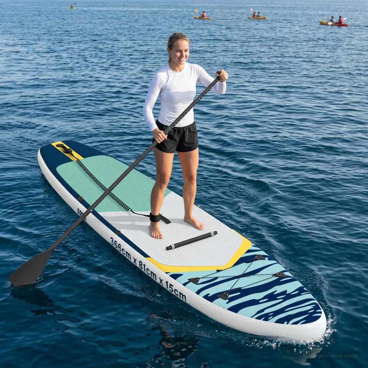 vidaXL SUP Board with Seat 2-in-1 POSEIDON 305 x 76 x 15 cm Green for