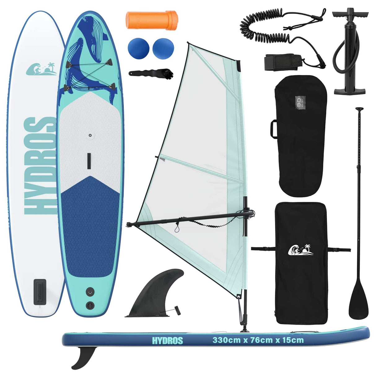 vidaXL Opblaasbare SUP Board met Zeil HYDROS 330 x 76 x 15 cm voor