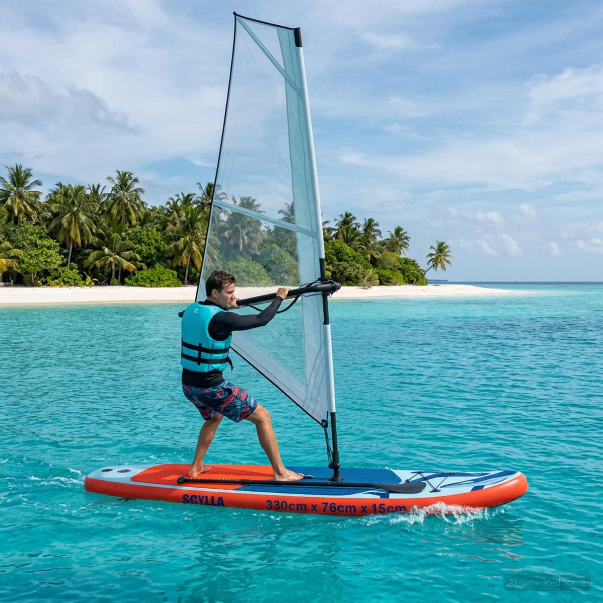vidaXL Opblaasbare SUP Board met Zeil HYDROS 330 x 76 x 15 cm voor