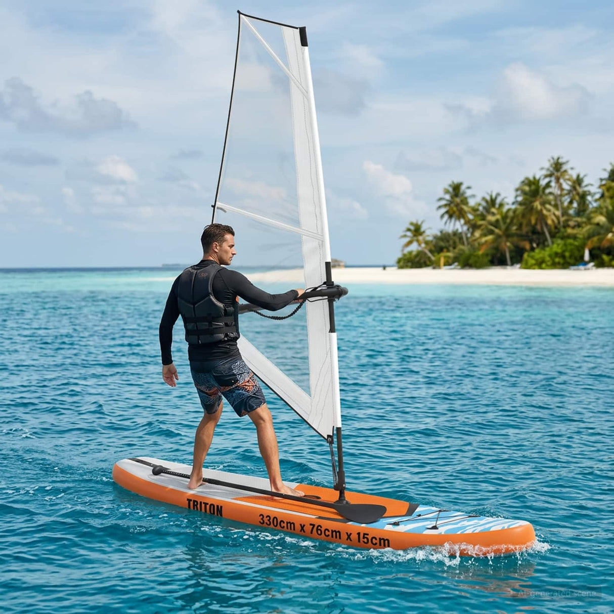 vidaXL Opblaasbare SUP Board met Zeil HYDROS 330 x 76 x 15 cm voor