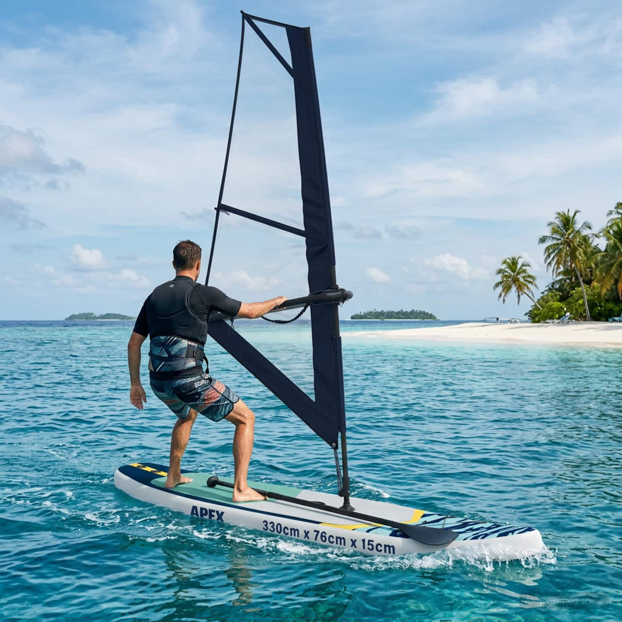 vidaXL Opblaasbare SUP Board met Zeil HYDROS 330 x 76 x 15 cm voor