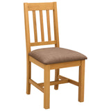 vidaXL Dining Chair VENLO 2 pcs Solid Oak Wood 45 x 53 x 92 cm
