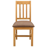 vidaXL Dining Chair VENLO 2 pcs Solid Oak Wood 45 x 53 x 92 cm