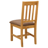vidaXL Dining Chair VENLO 2 pcs Solid Oak Wood 45 x 53 x 92 cm