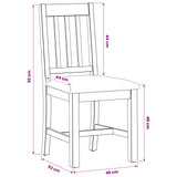 vidaXL Dining Chair VENLO 2 pcs Solid Oak Wood 45 x 53 x 92 cm