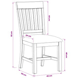 vidaXL Eetkamerstoel 2 pcs Massief Eikenhout Grijs 45 x 59 x 92 cm