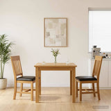 vidaXL Eetkamerstoel 2 pcs Massief Eikenhout Grijs 45 x 59 x 92 cm