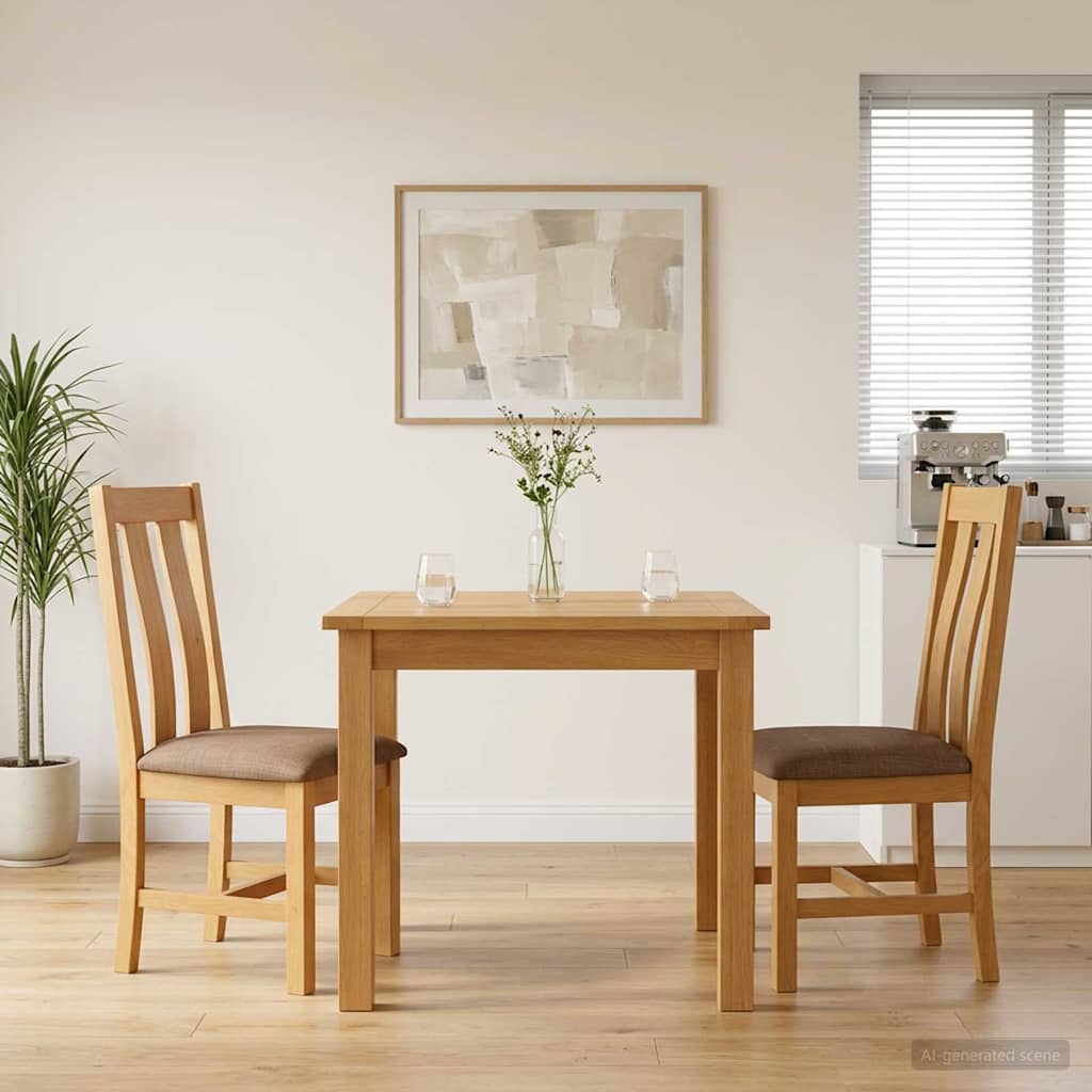 vidaXL Eetkamerstoel 2 pcs Massief Eikenhout Grijs 45 x 54 x 100 cm