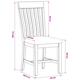 vidaXL Eetkamerstoel 2 pcs Massief Eikenhout Grijs 45 x 59,5 x 100 cm