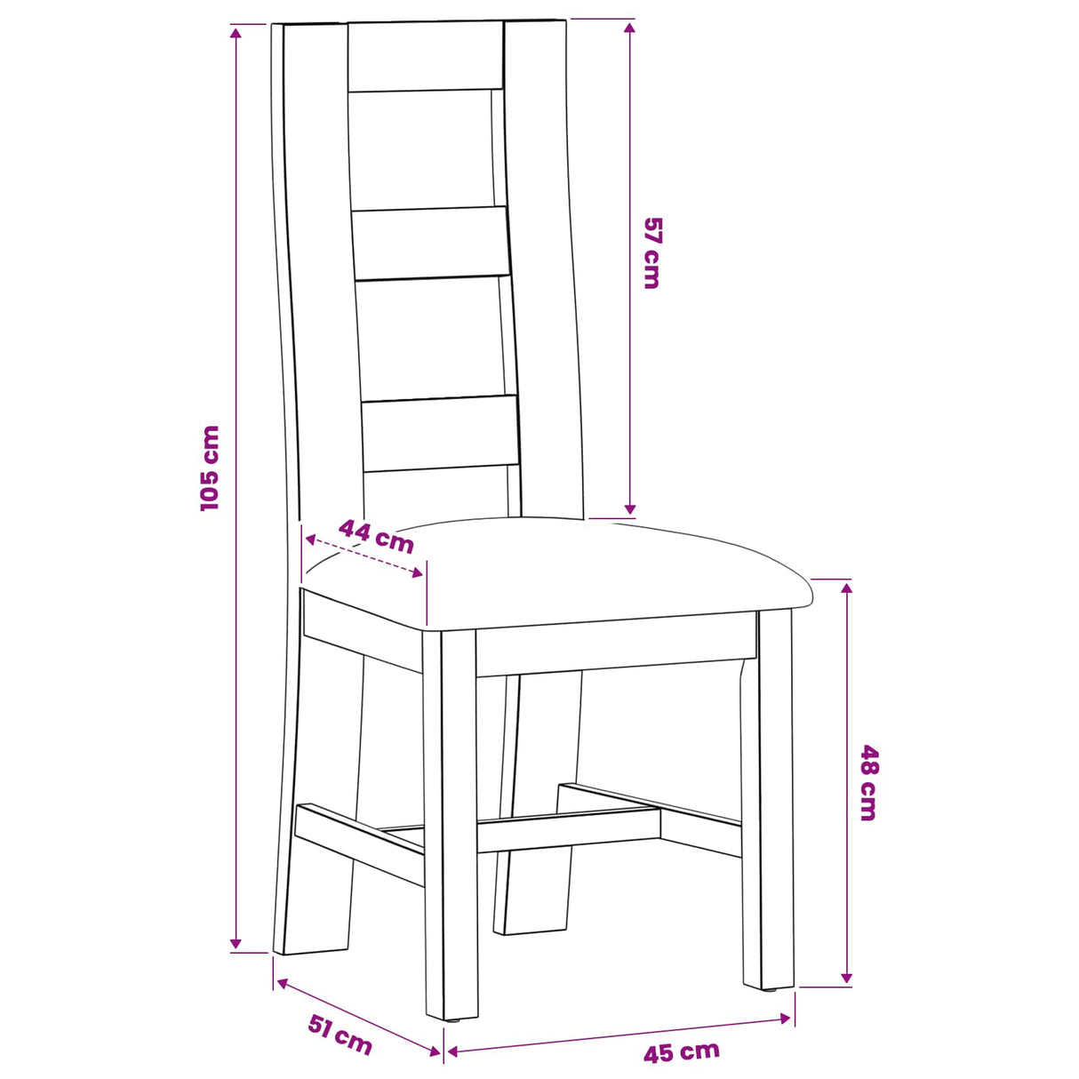 vidaXL Eetkamerstoel 2 pcs Massief Eikenhout Grijs 45 x 51 x 105 cm