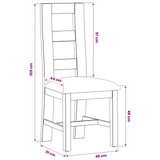 vidaXL Eetkamerstoel 2 pcs Massief Eikenhout Grijs 45 x 51 x 105 cm