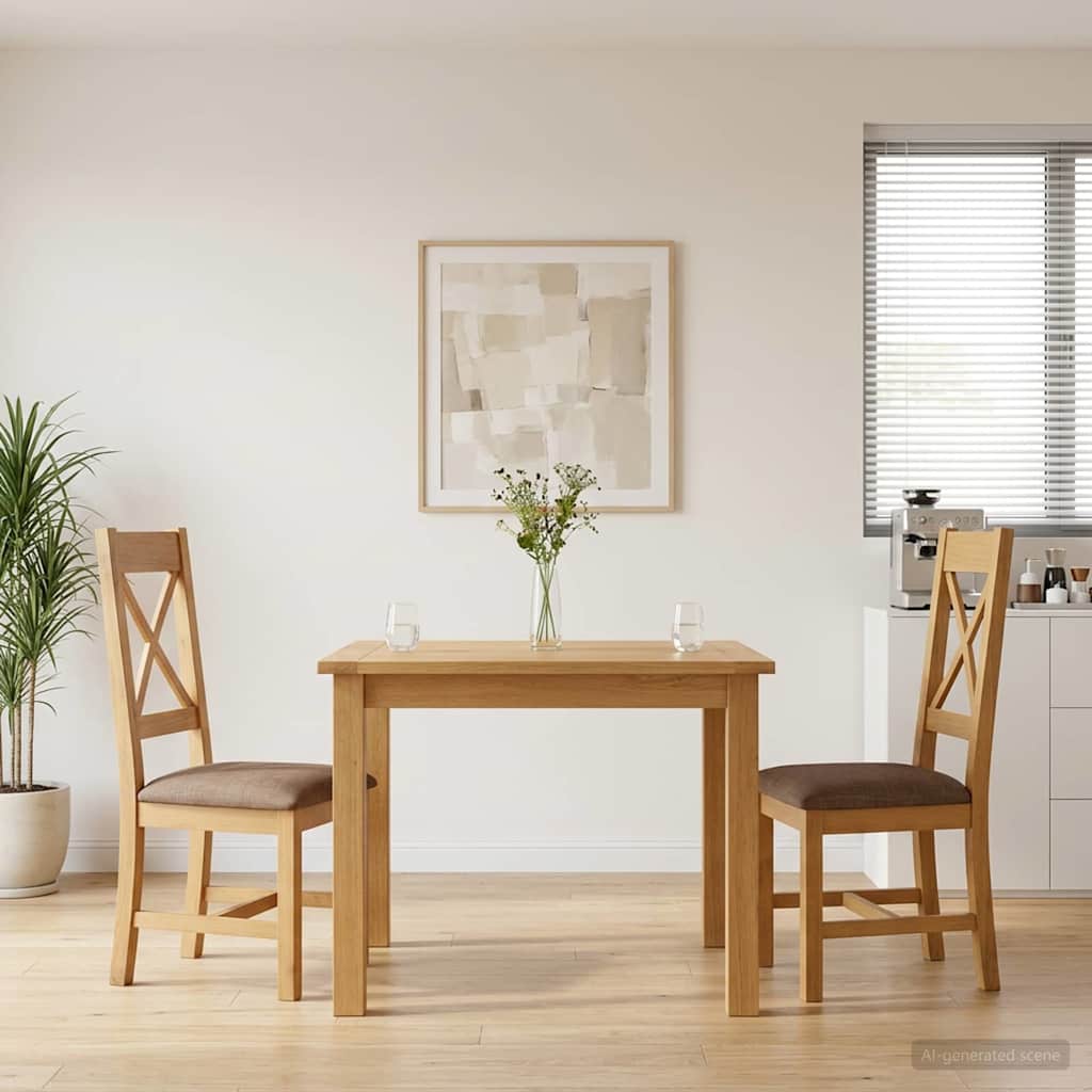 vidaXL Dining Chair 2 pcs Solid Oak Grey 45 x 54 x 105 cm