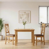 vidaXL Dining Chair 2 pcs Solid Oak Grey 45 x 54 x 105 cm
