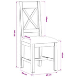 vidaXL Dining Chair 2 pcs Solid Oak Grey 45 x 54 x 105 cm