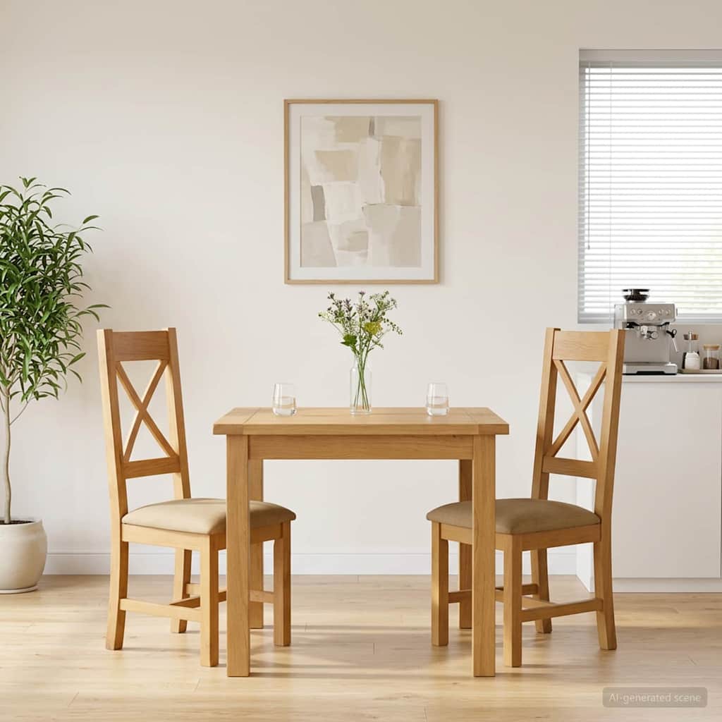 vidaXL Dining Chair 2 pcs Solid Oak Grey 45 x 54 x 105 cm