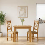 vidaXL Dining Chair 2 pcs Solid Oak Grey 45 x 54 x 105 cm