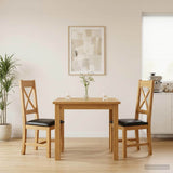 vidaXL Dining Chair 2 pcs Solid Oak Grey 45 x 54 x 105 cm