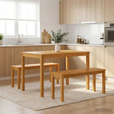 vidaXL Dining Bench 95 x 32 x 45 cm Solid Oak Natural