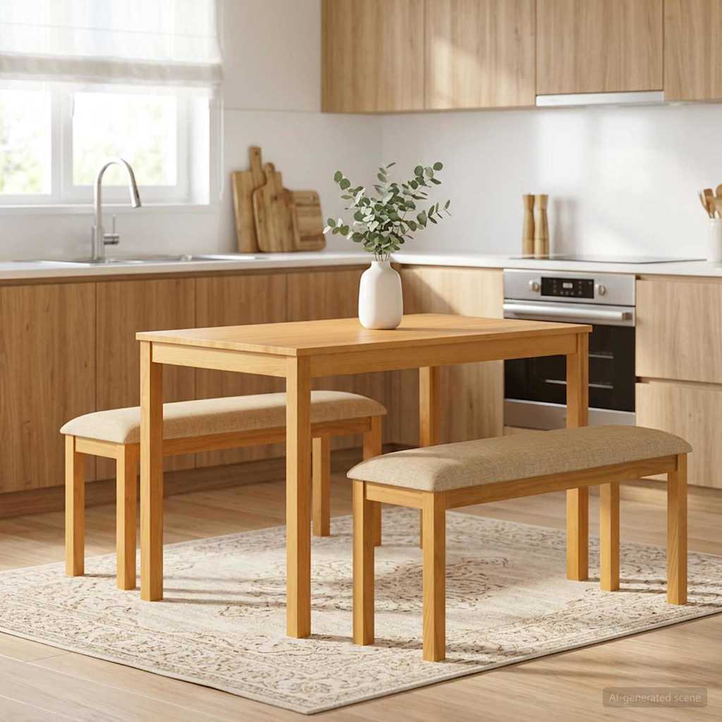 vidaXL Dining Bench 95 x 32 x 45 cm Solid Oak Natural