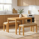 vidaXL Dining Bench 95 x 32 x 45 cm Solid Oak Natural