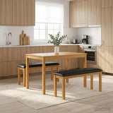 vidaXL Eetbank 95 x 32 x 45 cm Massief Eikenhout Naturel