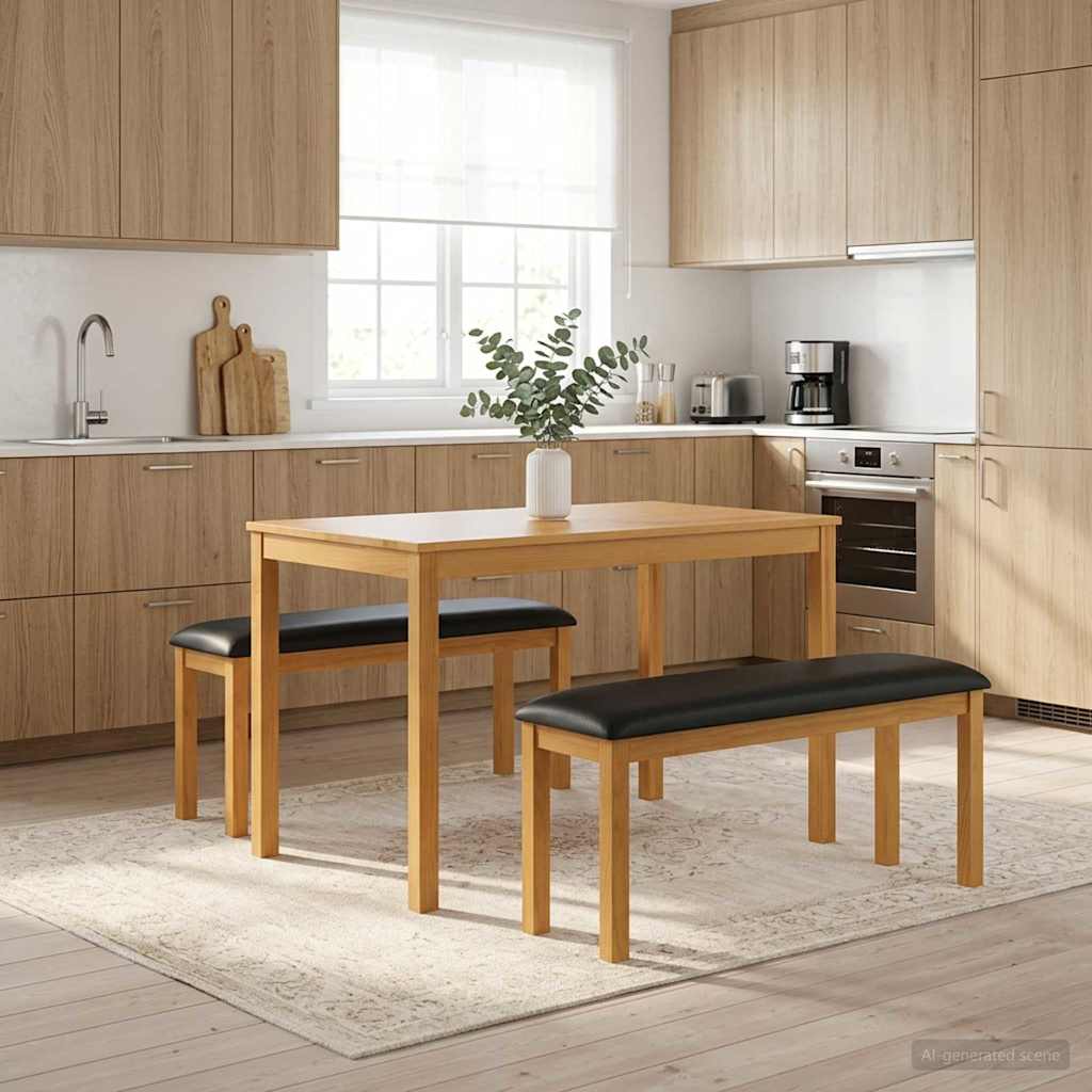 vidaXL Dining Bench 95 x 32 x 45 cm Solid Oak Natural