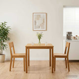 vidaXL Dining Table 75 x 75 x 75.5 cm Solid Oak Wood Natural Square