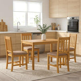 vidaXL Dining Table 75 x 75 x 75.5 cm Solid Oak Wood Natural Square