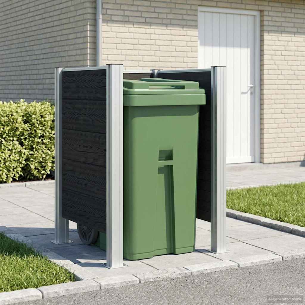 vidaXL Bin Enclosure Brown 161 x 85 x 115 cm Aluminium and WPC