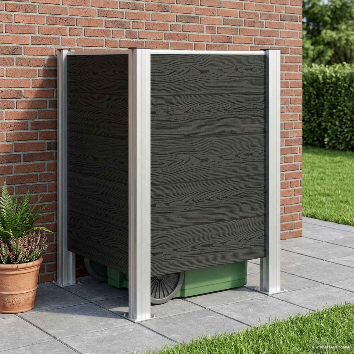 vidaXL Bin Enclosure Brown 161 x 85 x 115 cm Aluminium and WPC