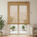 vidaXL Rolgordijn met gordijnen Bruin 60 x 160 cm Bamboe