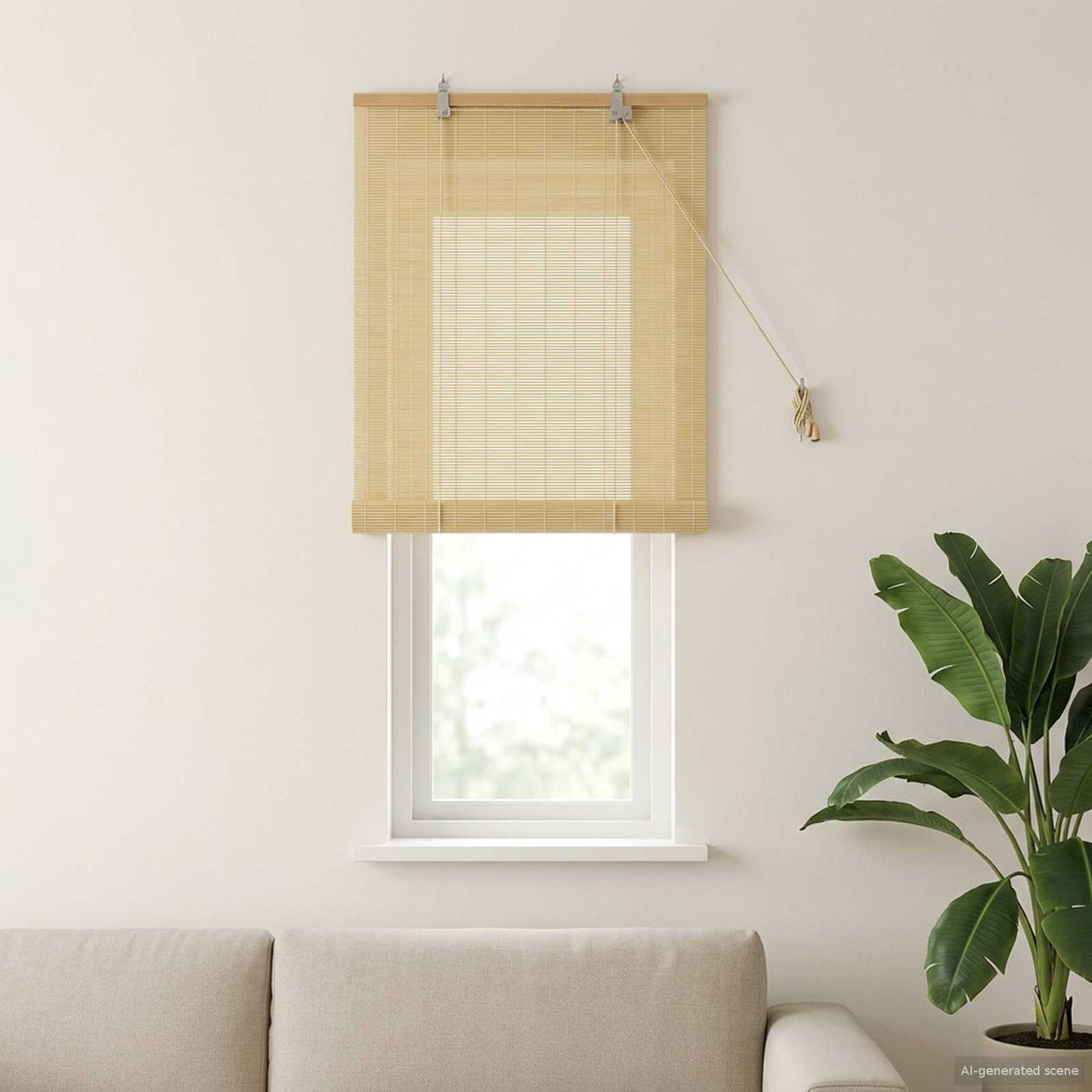vidaXL Rolgordijn met gordijnen Bruin 60 x 160 cm Bamboe