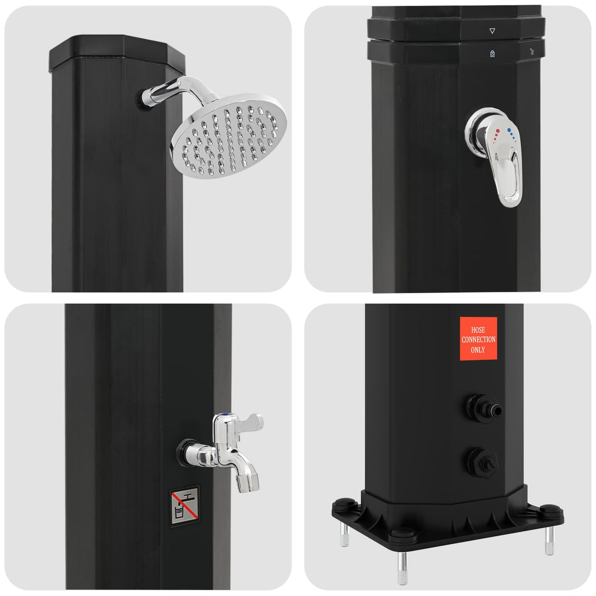 vidaXL Zonne-douche met douchekop en kraan 40 l PVC, ABS, Zinklegering