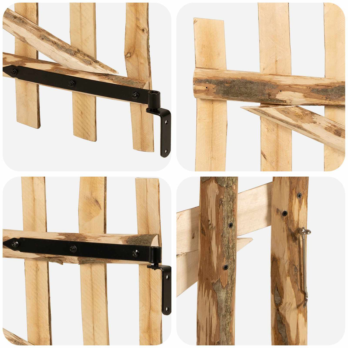 vidaXL Gebogen hekpoort 100 x 90 cm Geïmpregneerd Hazelhout Naturel