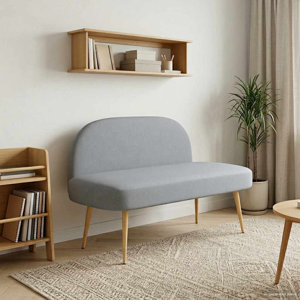 vidaXL Upholstered Bench with Backrest Light Grey 110 x 60 x 76 cm