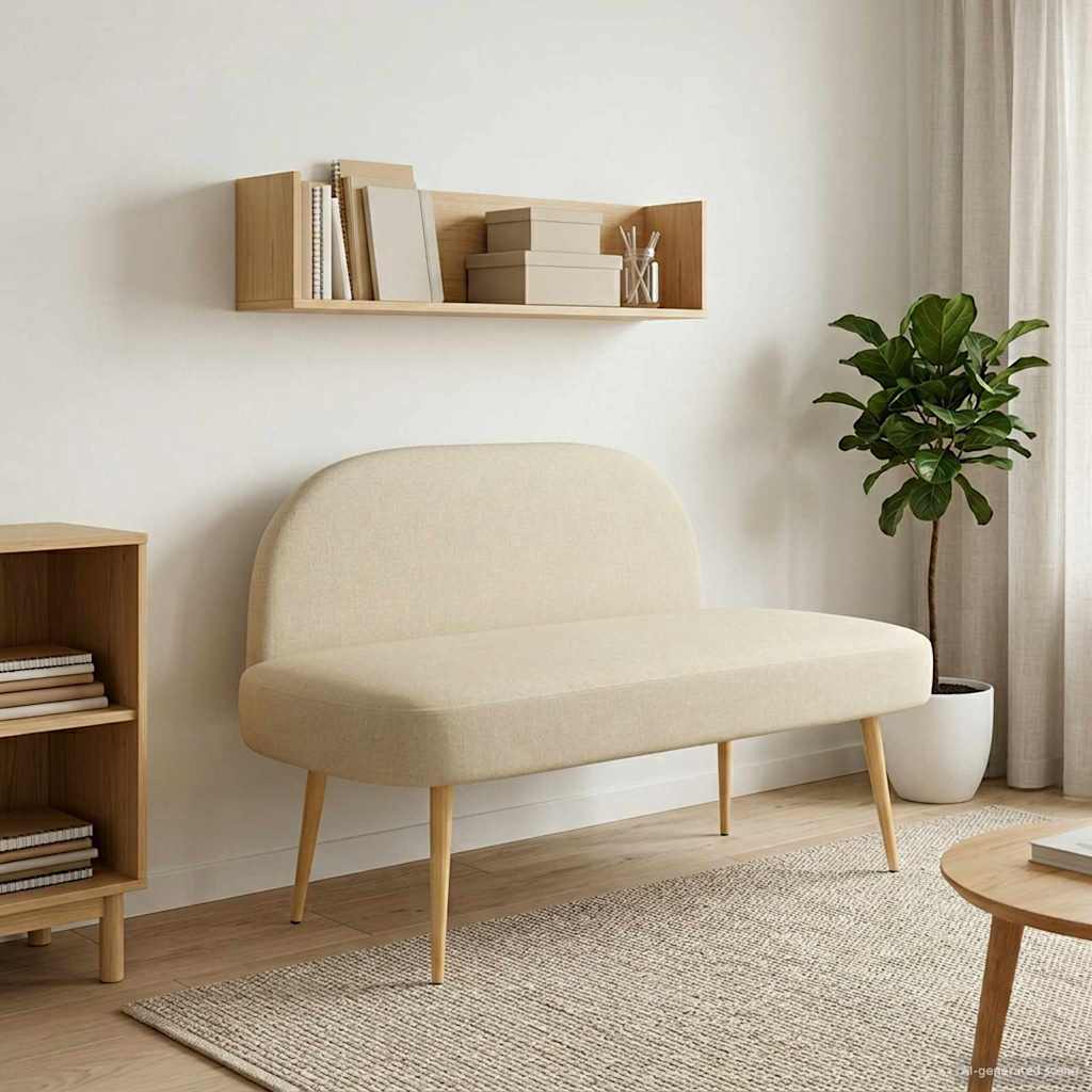 vidaXL Upholstered Bench with Backrest Light Grey 110 x 60 x 76 cm