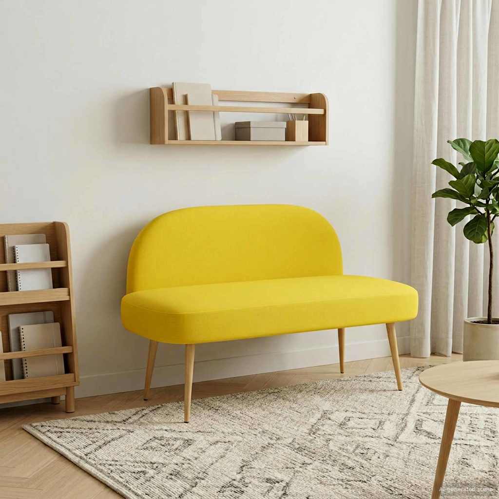 vidaXL Upholstered Bench with Backrest Light Grey 110 x 60 x 76 cm