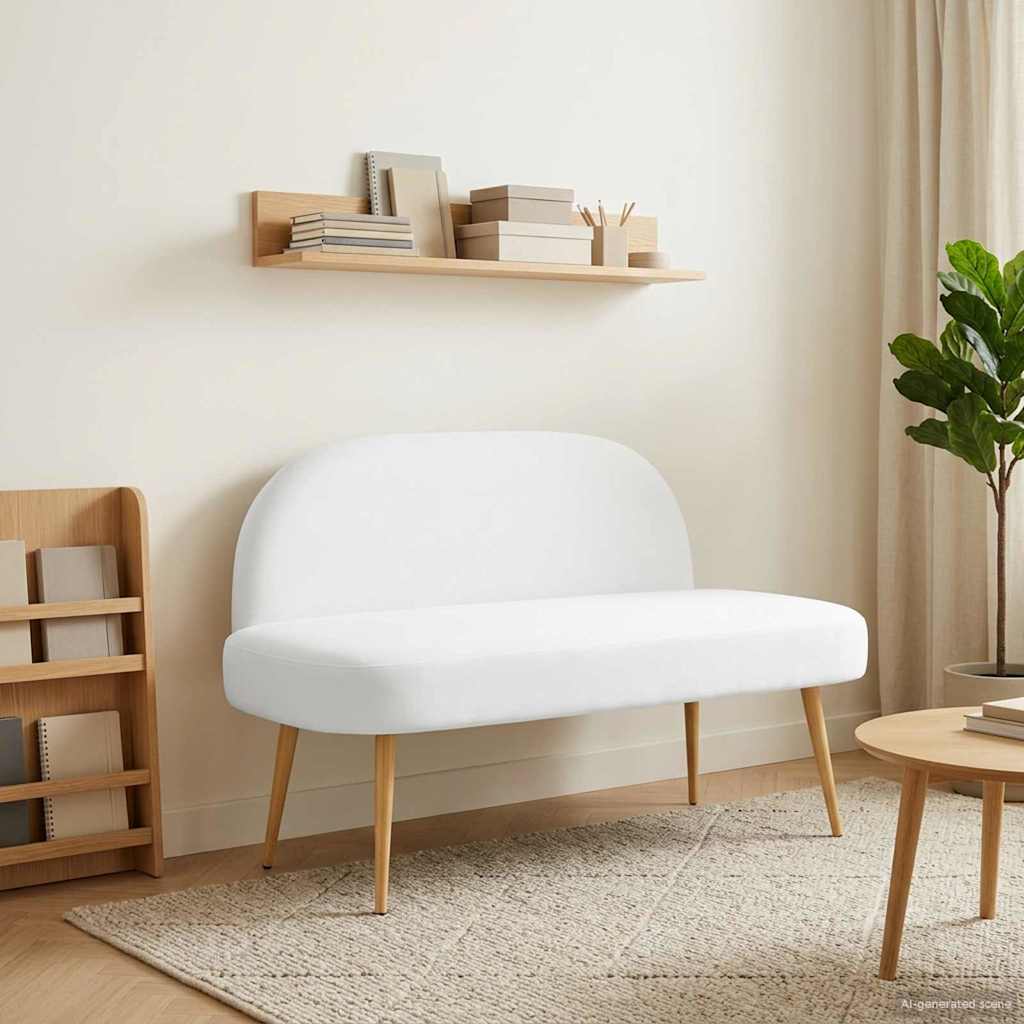 vidaXL Upholstered Bench with Backrest Light Grey 110 x 60 x 76 cm