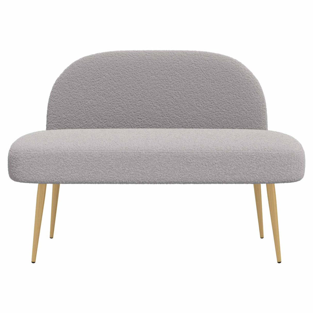 vidaXL Gevuld bankje met rugleuning Lichtgrijs 110 x 60 x 76 cm Bouclé