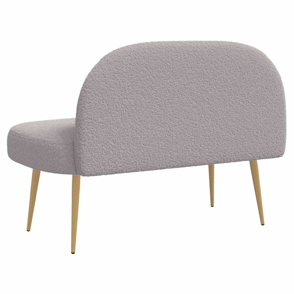 vidaXL Gevuld bankje met rugleuning Lichtgrijs 110 x 60 x 76 cm Bouclé