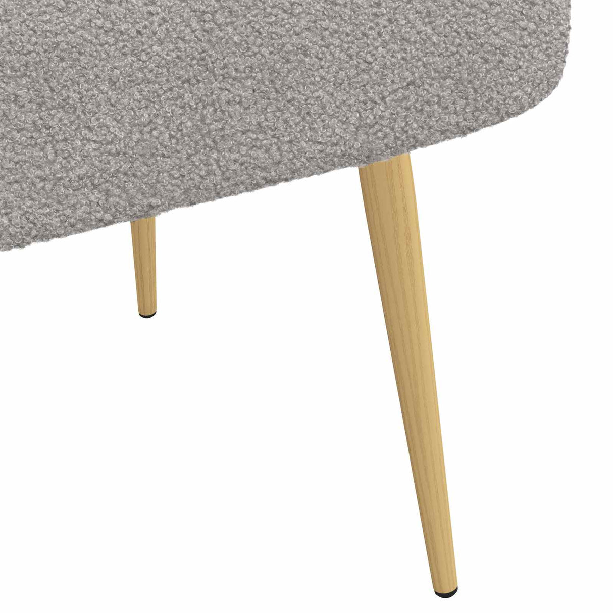 vidaXL Gevuld bankje met rugleuning Lichtgrijs 110 x 60 x 76 cm Bouclé